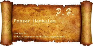 Peszer Herkules névjegykártya